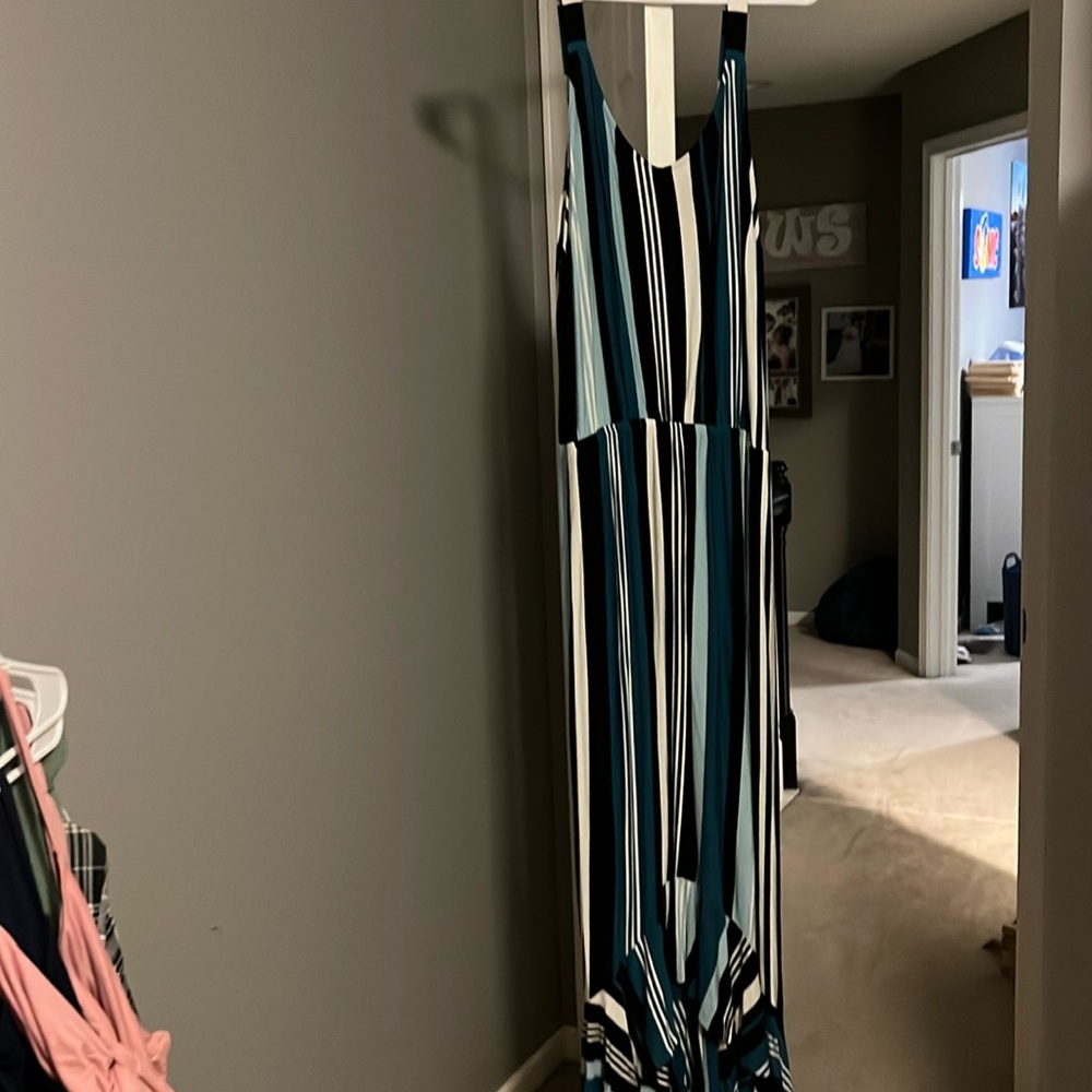 Lane Bryant Stripe High Low Maxi Dress